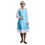 Disposable PE Bib Apron - Blue (Pack of 100)